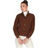 D'Arienzo Bomber in Pelle Scamosciata Colore Beige Donna Giubbotto con tasconi Vera Pelle Faty