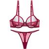 varsmiss Donna Sexy Biancheria Set Trasparenti Reggiseno e Mutandine Mini Sexy Perizoma