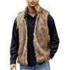 WOXIHUAN Uomo Gilet in Pelliccia Sintetica Vintage, Cappotto Giacca Senza Maniche Uomo,Gilet In Pelliccia Sintetica Invernale Da Uomo Marrone M
