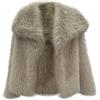 Generico Cappotto Pelliccia Sintetica Donna Invernale a Pelo Lungo con Grande Colletto Giacca Elegante Caldo Pellicciotto Corto Curvy Giubbotto Primaverile Termico Leggero per Feste Sera Lavoro Casa,Kaki,S