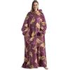 Gegeryozer Coperta con Maniche Donna Indossabile - Felpa Termica Morbida, Tasche Integrate + Cappuccio per Divano e Casa