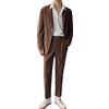 Qrkoda Uomo Abito in Velluto a Coste in 2 Pezzi Giacca e Pantaloni Slim Fit Personalizzabili per Il Quotidiano Casual