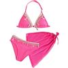 SEAUR Costume da Bagno Ragazza Tre Pezzi Bikini Rosa Estivo Abbigliamento da Spiaggia Ragazze Tankini da Nuoto Morbido 10 Anni