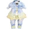 Yao Neonate Denim Abbigliamento Set 3 Pezzi Set T Shirt Denim Giacca e Jeans
