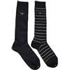 Emporio Armani Calza lunga uomo 2 paia di calzini calze alte scatola regalo cotone articolo 302301 2F283, 71635 Marine/Grigio - Marine/Grey, UNICA - ONE SIZE