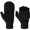 LIPODO Fingerless Guanti Donna/Uomo - Unisex - Guanti senza dita in maglia - Autunno/Inverno - Lavabile - Tinta unita nero 7 HS
