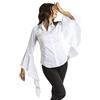 CODICE DONNA Camicia Donna Maniche Lunghe in Cotone con Volant Made in Italy 1487 Bianco 42