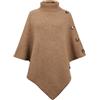 TBSCWYF Poncho Donna Invernale Mantella Donna Poncio Invernali Caldo Elegante con Frange a Collo Alto con Maniche Bottoni Poncho da Donna con Apertura sul Davanti Scialle a Mantella con Frange
