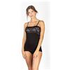 EGI Top Donna Spalla Stretta Micromodal Pizzo Intimo Elegante Morbido Made in Italy (IT, Testo, XL, Regular, Regular, Nero)