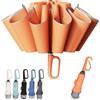 TUMAAOTU Ombrello compatto invertito con manico a moschettone Never Forget, ombrello da viaggio antivento forte, ombrello automatico per pioggia, apertura automatica, 10 stecche telaio resistente per