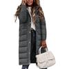 Vancavoo Piumino Lungo Donna Cappotto Invernale Trapuntato con Cappuccio | Giubbotto Caldo Idrorepellente con Zip e Bottoni Automatici, Spacchi Laterali con Zip e Tasche Oblique