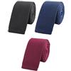WANYING Uomo 5,7cm 2.25 Cravatta Ristretto Lavorata a Maglia Skinny Stretta Sottile Cravatta a Maglia Stile Retrò Vintage Casual Da lavoro Basic per Gentlemen - Tinta Unita