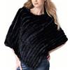 XUYUZUAU Donna Scialle Stola in Vera Pelliccia di Coniglio Poncho Mantella Stola per Sposa Festa Matrimonio Invernale