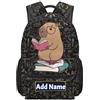 Cugasmaru Capybara - Zaino Caoybara per bambini, per il rientro a scuola, con nome, testo, per ragazzi e ragazze, Capibara Lovely, L