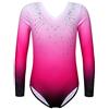 ZNYUNE Body da ginnastica da ragazza con paillettes a maniche lunghe in tulle