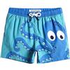 MaaMgic Costume da Bagno Pantaloncini da Bagno Estivi per Ragazzini Bambini Foderate in Rete Asciugatura Rapida Multi Colori, Polpo Verde, 2 Anni