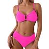 DURINM Costumi da Bagno Donna Push Up Imbottito Reggiseno Scollo a V Due Pezzi Bikini Set Sexy Vintage Swimwear Elegante set perizoma bikini costume da bagno push up con triangolo coppa spaghetti due pezzi