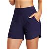 baleaf Pantaloncini da Bagno Donna con Fodera Costume da Nuoto Vita Alta Controllo della Pancia Costumi da Bagno Mare Tankini Shorts Navy XXL