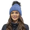 Vivisence Cappello Invernale da Donna con Pompon Realizzato in Filato Morbido E Caldo con Fodera Interna in Pile Antistatico vestibilità Comoda Ideale per l'inverno, Jeans,Taglia Unica