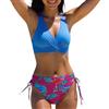 wadizo Bikini da donna Sexy Twist Front Lace Up Bikini Wickel Costume da bagno con motivo floreale Push Up in due pezzi Costume da bagno bikini da spiaggia