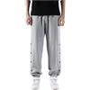Eauptffy Pantaloni da allenamento da donna con bottoni laterali, unisex, a righe, con tasche, per yoga, basket, sport, pantaloni sportivi, XL