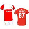 Generico Completo Joao NEVES 87 Benfica Maglia e Pantaloncino Home 2023/2024 Kit Prodotto Ufficiale Autorizzato Taglie da Bambino. (Rosso, 164-12 Anni)