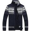 Mymyguoe Maglione Norvegese Uomo, Giacca in Maglia, Sweatjacke Invernale Elegante, Maglione Invernale Spesso, Stampa a Righe, Giacca Tradizionale, Cardigan con Cerniera, Giacca da Lavoro, Blu, 4XL
