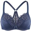 MELENECA Donna Reggiseno Taglie Forti Apertura Davanti Pizzo Racerback con Ferretto