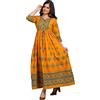 Yanustuti Kurtis - Top a tunica da donna, stile etnico indiano, in cotone rayon, Anarkali Kurta, Giallo-1., X-Large