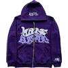 Generic Hoodie Y2K Giacca da Uomo da Felpe con Zip con Cappuccio Grafica con Lettere Felpa Oversize Giacca con Cappuccio Vintage Giacca Felpata con Cappuccio Maglia Cappuccio Donna Donna (Purple, XXL)