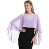 GIBZ Scialle Coprispalle Donna Elegante Chiffon Stola Viola Chiaro