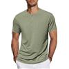 TARAINYA T‑Shirt Uomo Maniche Corte Cotone Collo Tondo Verde Oliva L
