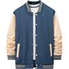 Darringls Giacca college da uomo Oldschool sportiva Varsity Jacket Patchwork Collegiate Giacca da baseball con colletto alto, disponibile in diversi colori Streetwear, A azzurro., XL