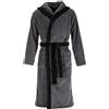 Di Ficchiano - Accappatoio da uomo "Monza" con cappuccio, in microfibra, colori e taglie a scelta da XXS a 5XL, conforme allo standard Öko-Tex 100 Grigio/Nero M