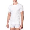 marcLuis - Mezza Manica Girocollo Scollo Alto in 100% Puro Cotone Jersey Pettinato per Una Morbidissima e freschissima Sensazione sulla Pelle, Confezione da 3 Pezzi, Colore: Bianco, Taglia XL
