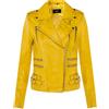 Infinity Leather Giacca da Moto Giallo Retrò in Pelle 100% Nappa da Donna 5XL