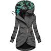 FGUUTYM Cappotto da donna solido con cappuccio con fodera interna stampata Drawer gilet moda abbigliamento esterno sottile con tasche cappotto invernale donna lana calda