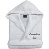 Cieffepi Home Collections Solo Mio Basic Accappatoio Personalizzato con Cappuccio in Morbida Spugna idrofila di Puro Cotone (M, Bianco)