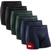 DANISH ENDURANCE Boxer Uomo Cotone, 6 Paia, MC (2xNero, 2xMiscela Blu, 2 Verde), M