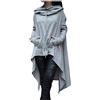 Generic Felpe con cappuccio oversize da donna, a maniche lunghe, casual, con coulisse, felpe, tunica, asimmetrica, orlo alto basso, vestibilità comoda, con tasche