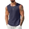WINKEEY Canotta Uomo Estiva Traspirante Canottiere Maglietta Senza Maniche Canottiera Sportiva Casual Uomo in Tessuto Waffle Lavorato a Maglia