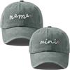 Yaopelky 2 x Cappelli per mamma e mini, ricamati, regolabili, cappellini baseball genitore-figlio, mamma e io, set di cappelli abbinati, grigio., Taglia unica