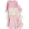NEXT Ragazza Confezione da 3 Pigiami Comodi a Fiori Pink/White Ditsy 4 Anni-5 Anni