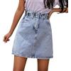 WWricotta Gonne di Jeans per Le Donne Gonna Corta a Tubino Elasticizzata alla Moda a Vita Alta in Denim con Bottoni sul Davanti e Tasche applicate18/1