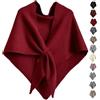 MAOAEAD 2025 New Pashmina Wraps per le donne, mantello scialle triangolare lavorato a maglia in morbida lana, elegante sciarpa calda leggera da viaggio casual tinta unita poncho