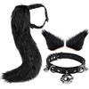 DRESHOW Volpe Coda di Pelliccia Sintetica Orecchie di Gatto Fermaglio per Capelli Costume da Festa di Halloween Girocollo al Collo Set Cosplay