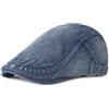 YOPI Berretto Invernale da Uomo in Velluto di Jeans - Cappello da Ragazzo in Stile Vintage Lavato(Dark Blue)
