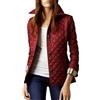 Generic Giacca imbottita leggera da donna autunno inverno, trapuntata a rombi, con tasche, colore rosso vino, taglia L