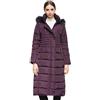 OROLAY Piumino da Donna con Cappotto Lungo Maniche Raglan con Cappuccio in Pelliccia Viola M