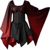 NaLatia Costume Halloween Abito tradizionale irlandese rinascimentale medievale da donna, corsetto con maniche svasate, corsetto corto vittoriano per Halloween